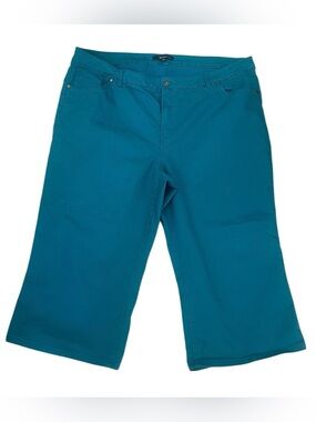 Denim 24/7 Women's PLUS SIZE Flare Jeans in Bright Teal